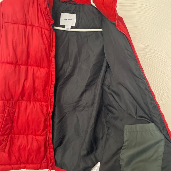 Old navy XS red womens full zip jacket coat puffer bubble jacket - Picture 8 of 10
